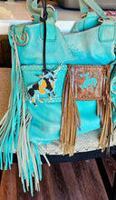 Load image into Gallery viewer, Baha Ranch 3D Print Turquoise Longhorn Made in America Keychain Magnet Purse Charm
