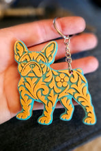 Load image into Gallery viewer, 3D Print Frenchie French Bulldog Tooled Keychain Made in America
