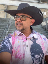 Load image into Gallery viewer, Baha Ranch Retro Pop Western Trail Ride Polo Shirt
