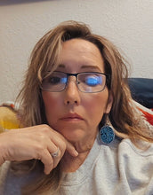 Load image into Gallery viewer, 3D Print Western Tooled Turquoise  Earrings Made in America
