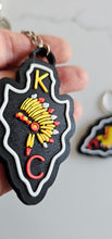 Load image into Gallery viewer, 3D Print Chiefs Arrowhead Kc 15 Mahomes Kansas City 87 Kelce Football Keychain Made in America
