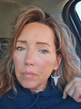 Load image into Gallery viewer, Baha Ranch 3D Print Silver Silk western Earrings Choice of styles Made in America
