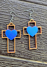 Load image into Gallery viewer, 3D Print Christian Cross Faith Earrings Made in America
