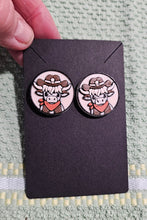 Load image into Gallery viewer, 3d Western Cowgirl Cowboy Highland Cow Theme - Necklace, Purse Charm, Earrings, Keychain, Magnet
