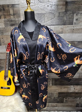 Load image into Gallery viewer, Rodeo Cowboy Satin Kimono Sleeve Robe
