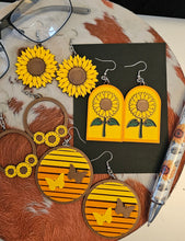 Load image into Gallery viewer, 3D Print That70's Show Sunflower Boho Hippie Earrings Made in America
