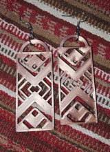 Load image into Gallery viewer, 3D Print Southwest Aztec Western Earrings Made in America choice of colors
