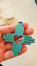 Load image into Gallery viewer, 3D Print New Mexico Zia Heart Keychain Made in America
