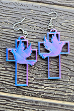 Load image into Gallery viewer, 3D Print Christian Cross Faith Earrings Made in America

