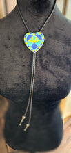 Load image into Gallery viewer, Turquoise Sunrise 3D Inlay Heart Bolo Tie Necklace
