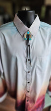 Load image into Gallery viewer, Baha Ranch Silver Gold Turquoise Naja 3D Inlay Bolo Made in America
