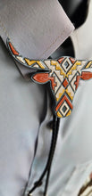 Load image into Gallery viewer, Brown Tan Aztec Longhorn 3D Inlay Bolo Tie Necklace Made in America
