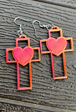 Load image into Gallery viewer, 3D Print Christian Cross Faith Earrings Made in America

