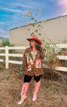 Load image into Gallery viewer, Baha Ranch Retro Pop Western Wild West Leopard Blazer
