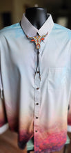 Load image into Gallery viewer, Brown Tan Aztec Longhorn 3D Inlay Bolo Tie Necklace Made in America
