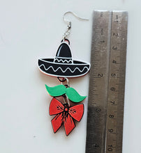 Load image into Gallery viewer, 3D Print Mariachi Sombrero Earrings Made in America

