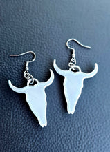 Load image into Gallery viewer, Baha Ranch 3D Print Silver Silk western Earrings Choice of styles Made in America
