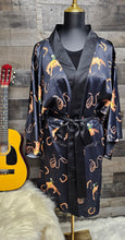 Load image into Gallery viewer, Rodeo Cowboy Satin Kimono Sleeve Robe
