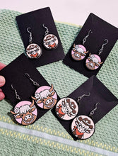 Load image into Gallery viewer, 3d Western Cowgirl Cowboy Highland Cow Theme - Necklace, Purse Charm, Earrings, Keychain, Magnet
