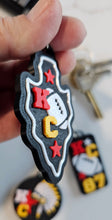 Load image into Gallery viewer, Set of 3 3D Print Chiefs Arrowhead Kc Kansas City 87 Football Keychains Made in America
