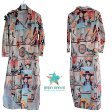 Load image into Gallery viewer, Colores de Mexico Pictures of the Southwest Button-Up Long Sleeve Shirt Dress Duster
