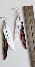 Load image into Gallery viewer, 3D Print Double Feather Boho Earrings Made in America
