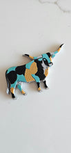 Load image into Gallery viewer, Baha Ranch 3D Print Turquoise Longhorn Made in America Keychain Magnet Purse Charm
