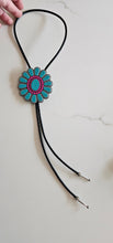 Load image into Gallery viewer, Baha Ranch Turquoise Hot Pink Concho 3D Inlay Bolo Made in America
