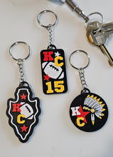 Load image into Gallery viewer, Set of 3 3D Print Chiefs Arrowhead Kc Kansas City 15 Football Keychains Made in America
