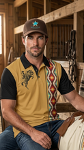Load image into Gallery viewer, Baha Ranch Wild Cowboy Aztec Western Polo Shirt

