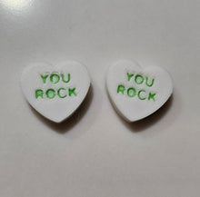 Load image into Gallery viewer, 3d Printed Candy Conversation Heart Pins or Earrings Made in America
