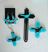 Load image into Gallery viewer, 3D New Mexico Zia Magnet or Bookmark or Keychain or Earrings
