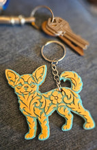 Load image into Gallery viewer, 3D Print Chihuahua Tooled Keychain Made in America
