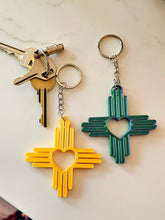 Load image into Gallery viewer, 3D Print New Mexico Zia Heart Keychain Made in America
