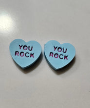 Load image into Gallery viewer, 3d Printed Candy Conversation Heart Pins or Earrings Made in America
