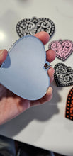 Load image into Gallery viewer, 3d Printed Tooled Cowboy Cowgirl Heart  Keychain or Purse Charm
