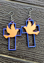 Load image into Gallery viewer, 3D Print Christian Cross Faith Earrings Made in America
