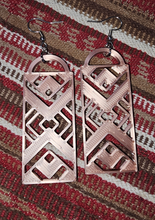 Load image into Gallery viewer, 3D Print Southwest Aztec Western Earrings Made in America choice of colors
