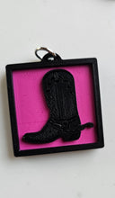 Load image into Gallery viewer, 3D Print Picture Necklace on Deerskin Leather Western Cowboy Horse Hat Boot Made in America
