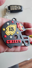Load image into Gallery viewer, 3D Print Chiefs Helmet Arrowhead Kc 15 Mahomes Kansas City 87 Kelce Football Keychain Made in America
