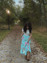 Load image into Gallery viewer, Baha Ranch Retro Pop Western Prairie Maxi Skirt
