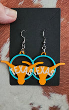 Load image into Gallery viewer, 3D Print Set of 3 Pair Texas Longhorn Cowgirl Western Earrings Made in America
