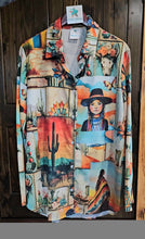 Load image into Gallery viewer, Baha Ranch Colores de Mexico Pictures of the Southwest Button up Blouse
