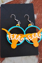 Load image into Gallery viewer, 3D Print Set of 3 Pair Texas Longhorn Cowgirl Western Earrings Made in America
