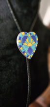 Load image into Gallery viewer, Turquoise Sunrise 3D Inlay Heart Bolo Tie Necklace
