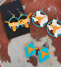 Load image into Gallery viewer, 3D Print Set of 3 Pair Texas Longhorn Cowgirl Western Earrings Made in America
