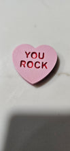 Load image into Gallery viewer, 3d Printed Candy Conversation Heart Pins or Earrings Made in America
