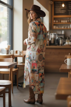 Load image into Gallery viewer, Colores de Mexico Pictures of the Southwest Button-Up Long Sleeve Shirt Dress Duster
