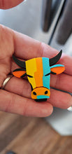 Load image into Gallery viewer, 3d Printed Farm Western Longorn Horse Cow Magnet Made in America

