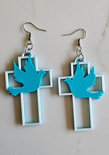 Load image into Gallery viewer, 3D Print Christian Cross Faith Earrings Made in America
